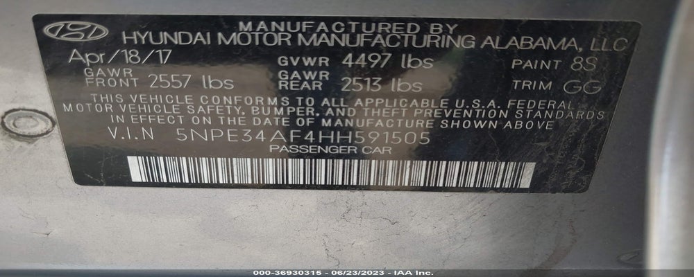 5NPE34AF4HH591505 2017 HYUNDAI SONATA photo no. 9