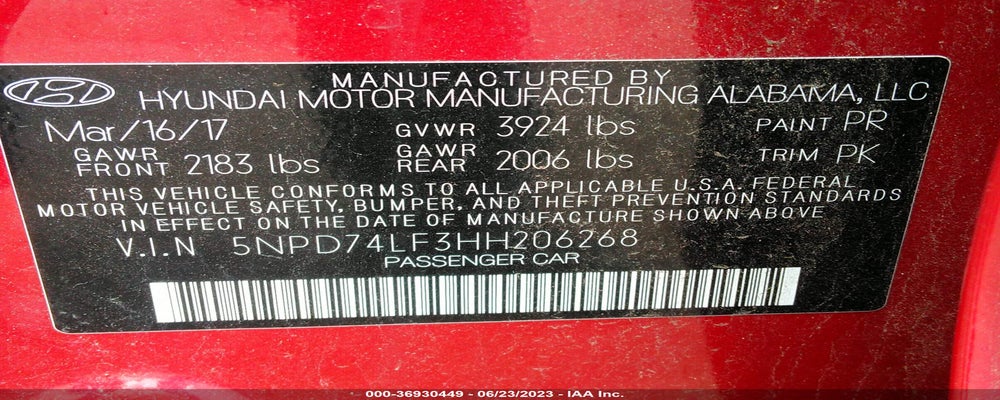 5NPD74LF3HH206268 2017 HYUNDAI ELANTRA photo no. 9