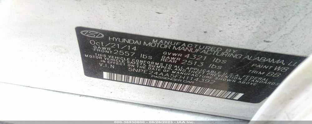 5NPE24AA5FH114392 2015 HYUNDAI SONATA photo no. 9