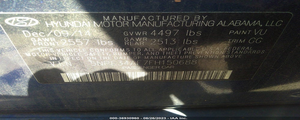 5NPE34AF7FH150688 2015 HYUNDAI SONATA photo no. 9