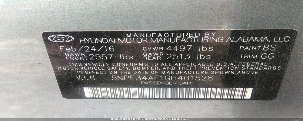 5NPE34AF1GH401528 2016 HYUNDAI SONATA photo no. 9