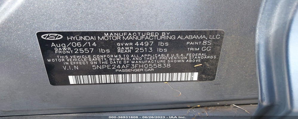 5NPE24AF3FH055838 2015 HYUNDAI SONATA photo no. 9
