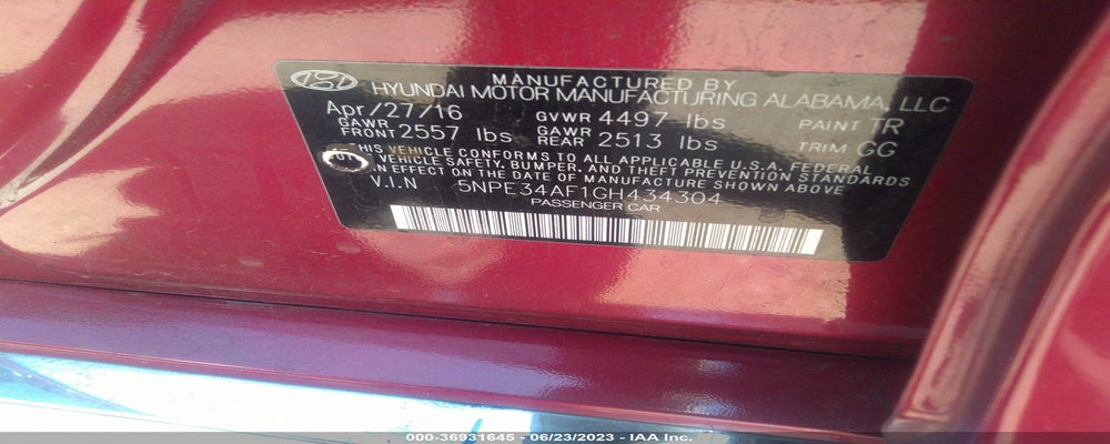 5NPE34AF1GH434304 2016 HYUNDAI SONATA photo no. 9