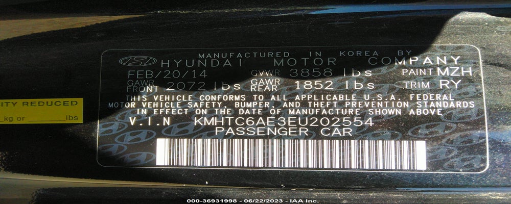 KMHTC6AE3EU202554 2014 HYUNDAI VELOSTER photo no. 9