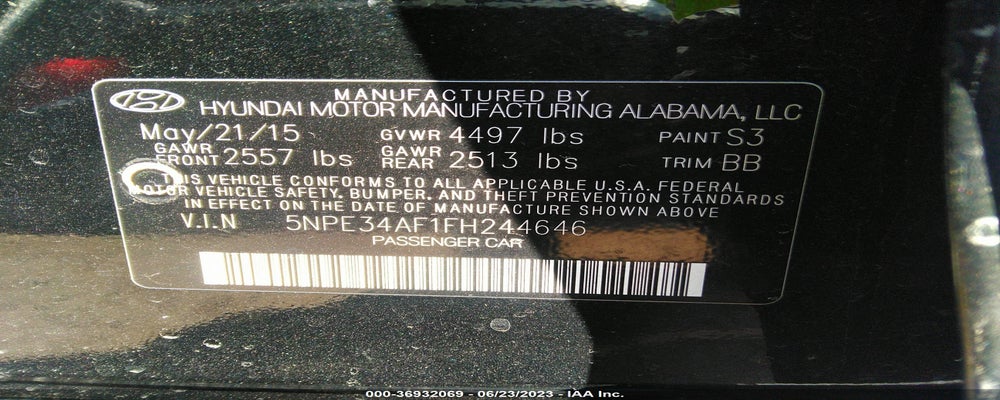 5NPE34AF1FH244646 2015 HYUNDAI SONATA photo no. 9