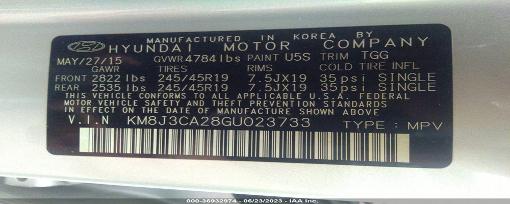 KM8J3CA28GU023733 2016 HYUNDAI TUCSON photo no. 9