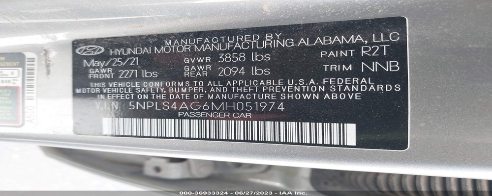 5NPLS4AG6MH051974 2021 HYUNDAI ELANTRA photo no. 9