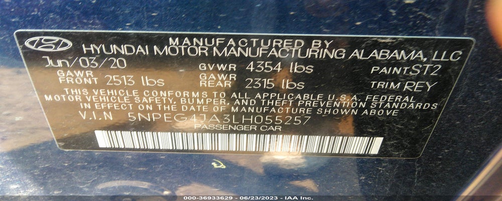 5NPEG4JA3LH055257 2020 HYUNDAI SONATA photo no. 9