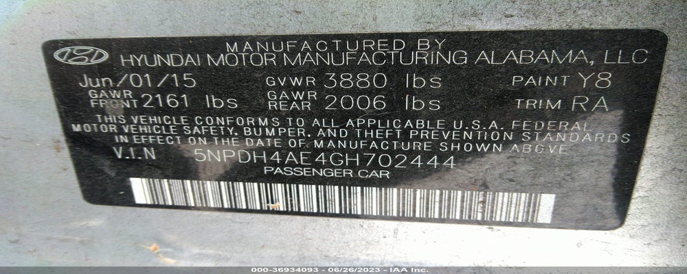 5NPDH4AE4GH702444 2016 HYUNDAI ELANTRA photo no. 9