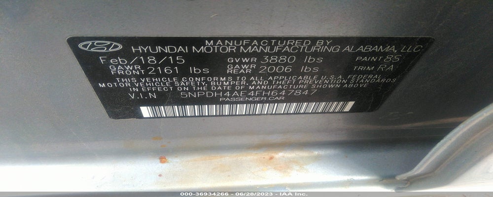 5NPDH4AE4FH647847 2015 HYUNDAI ELANTRA photo no. 9