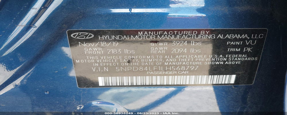 5NPD84LF1LH568797 2020 HYUNDAI ELANTRA photo no. 9