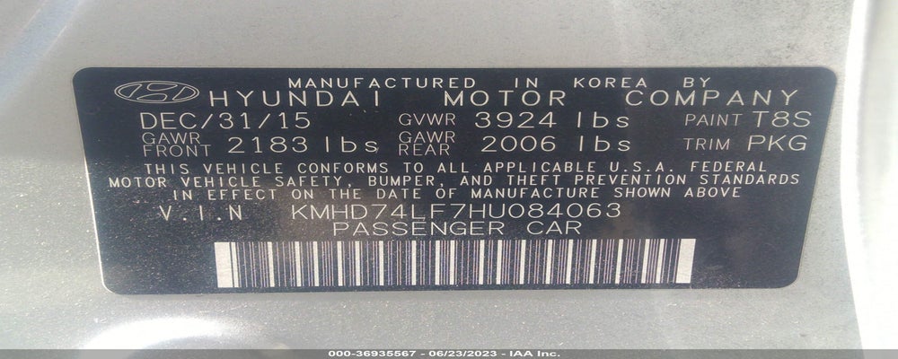 KMHD74LF7HU084063 2017 HYUNDAI ELANTRA photo no. 9