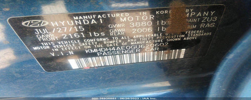 KMHDH4AE0GU620602 2016 HYUNDAI ELANTRA photo no. 9