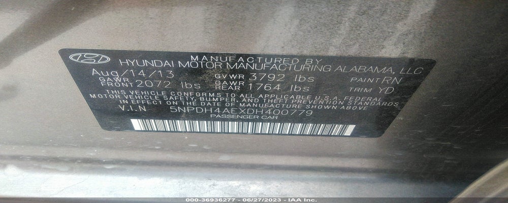 5NPDH4AEXDH400779 2013 HYUNDAI ELANTRA photo no. 9