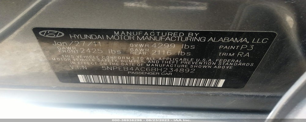 5NPEB4AC6BH234892 2011 HYUNDAI SONATA photo no. 9