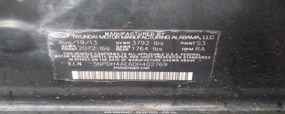 5NPDH4AE6DH402769 2013 HYUNDAI ELANTRA photo no. 9