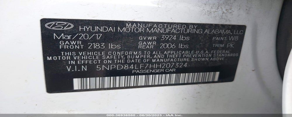 5NPD84LF7HH207324 2017 HYUNDAI ELANTRA photo no. 9