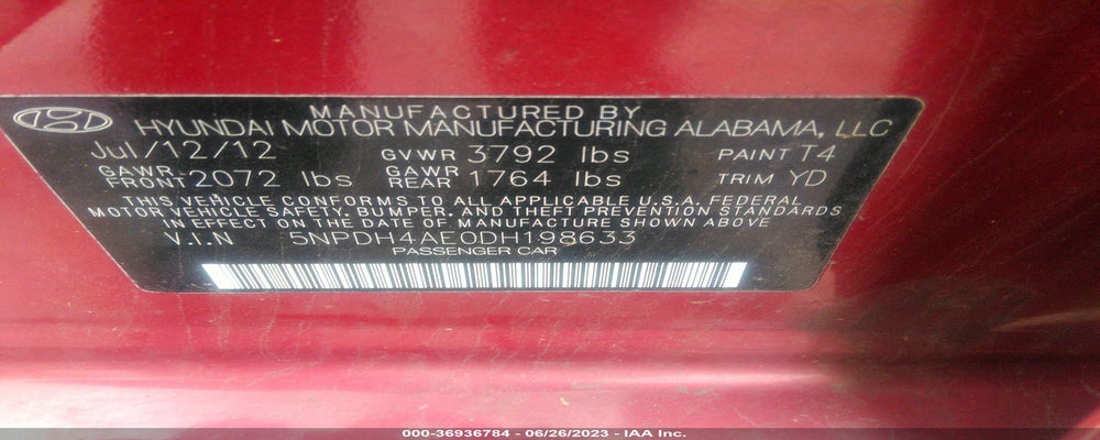 5NPDH4AE0DH198633 2013 HYUNDAI ELANTRA photo no. 9