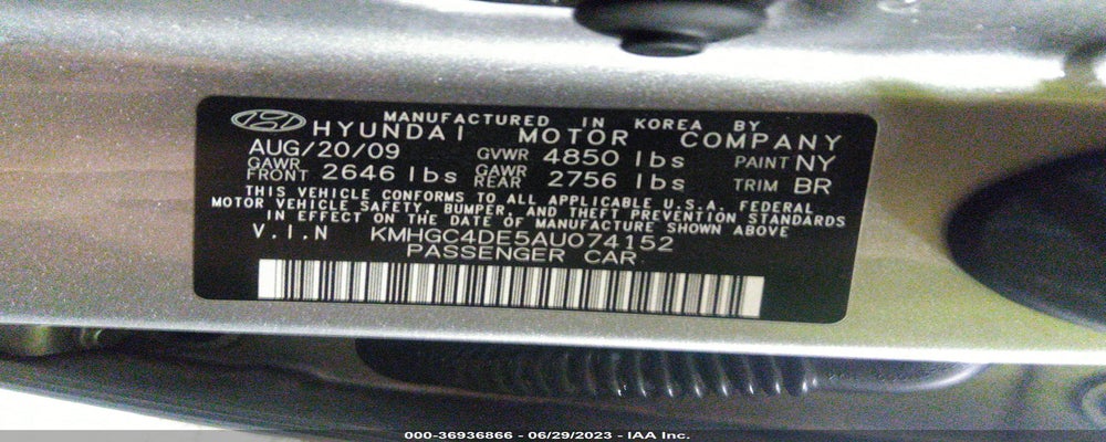 KMHGC4DE5AU074152 2010 HYUNDAI GENESIS photo no. 9