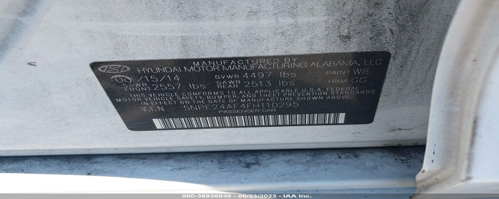 5NPE24AF4FH110295 2015 HYUNDAI SONATA photo no. 9