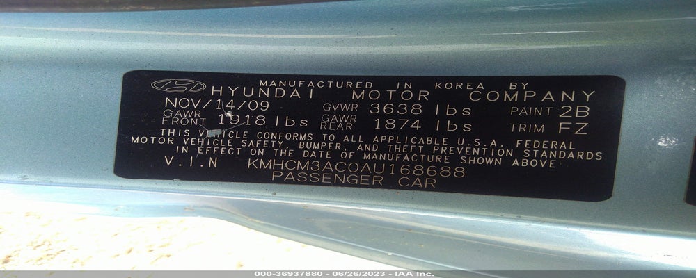KMHCM3AC0AU168688 2010 HYUNDAI ACCENT photo no. 9