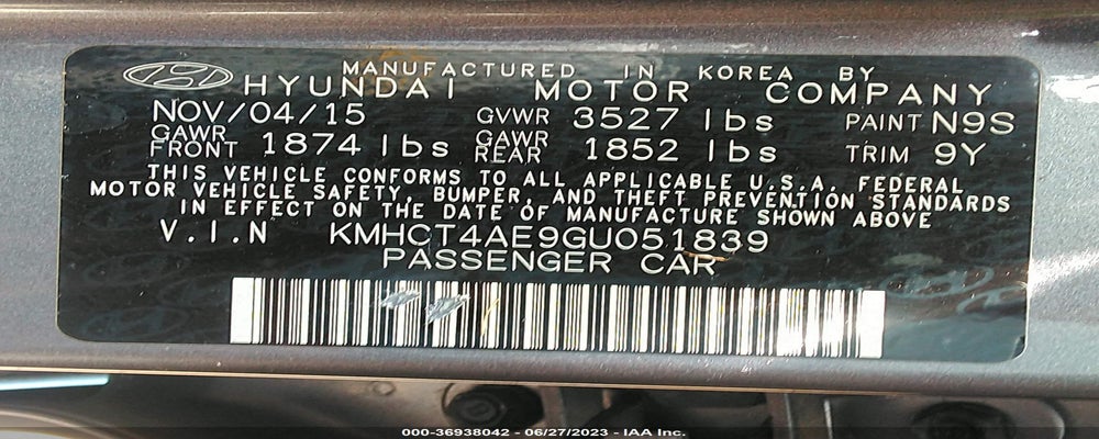 KMHCT4AE9GU051839 2016 HYUNDAI ACCENT photo no. 9