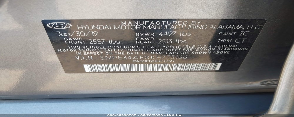 5NPE34AFXKH773166 2019 HYUNDAI SONATA photo no. 9
