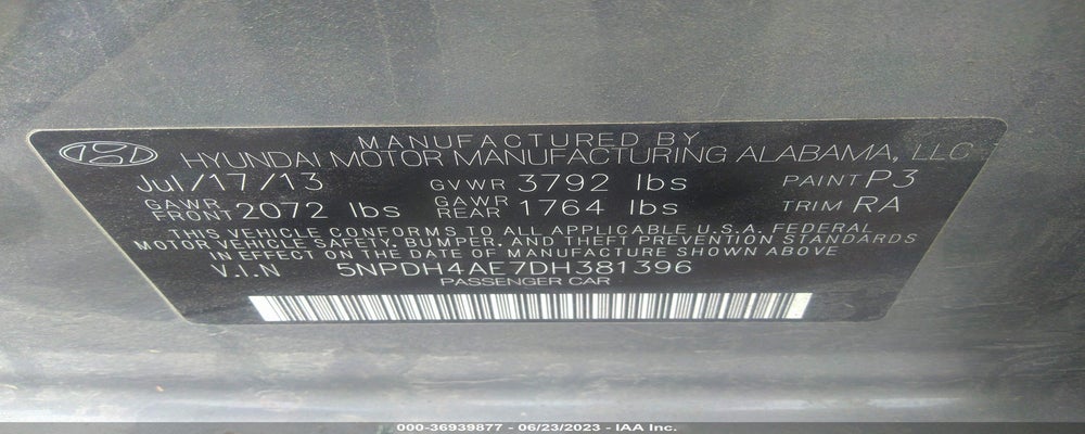 5NPDH4AE7DH381396 2013 HYUNDAI ELANTRA photo no. 9