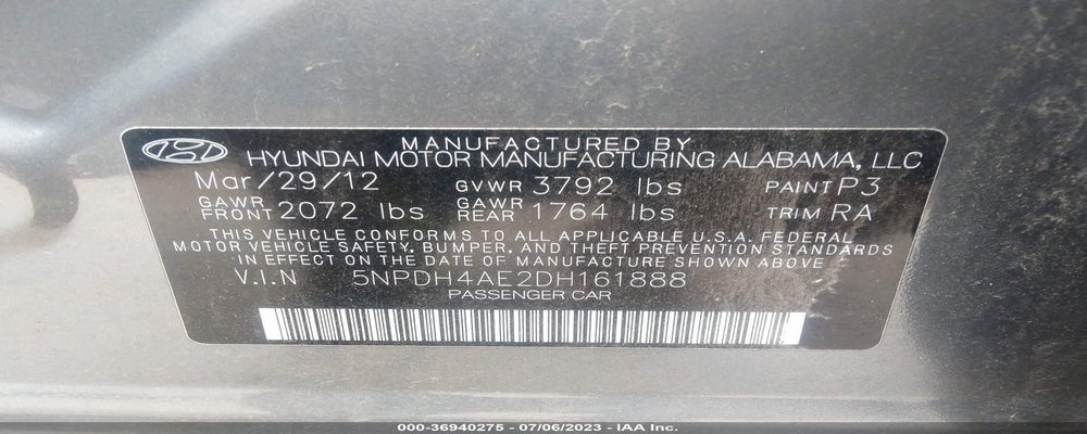 5NPDH4AE2DH161888 2013 HYUNDAI ELANTRA photo no. 9