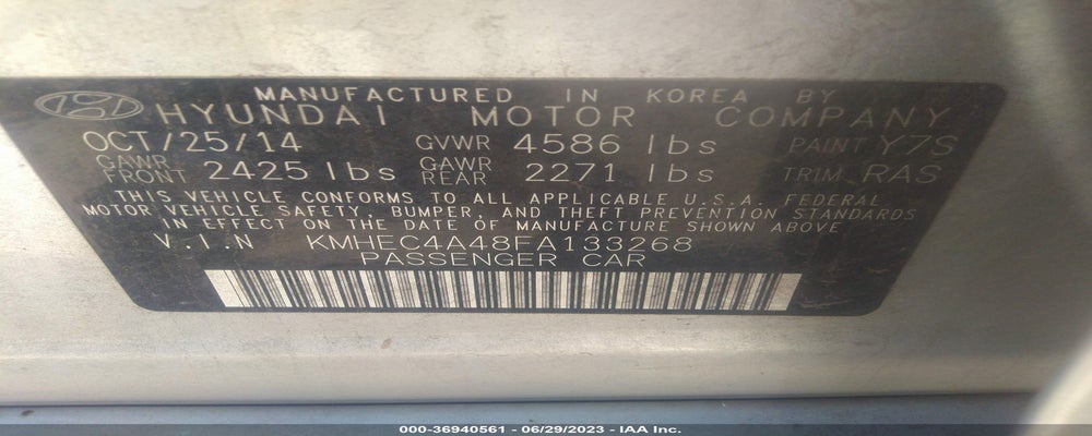 KMHEC4A48FA133268 2015 HYUNDAI SONATA HYBRID photo no. 9