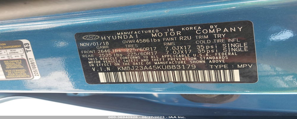 KM8J23A45KU883179 2019 HYUNDAI TUCSON photo no. 9