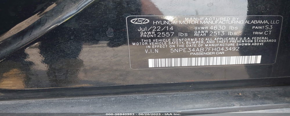 5NPE34AB7FH043492 2015 HYUNDAI SONATA photo no. 9
