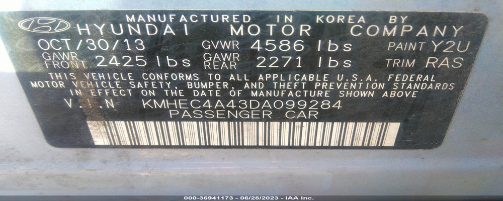 KMHEC4A43DA099284 2013 HYUNDAI SONATA HYBRID photo no. 9