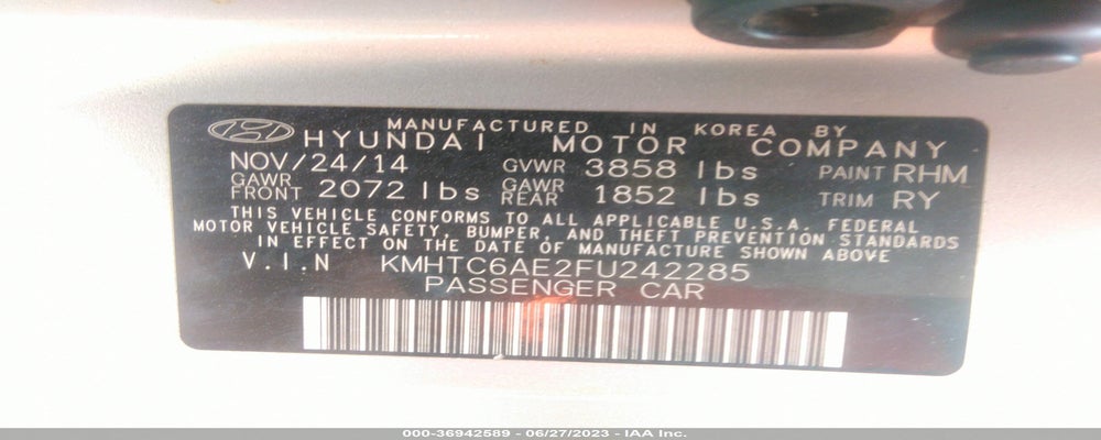KMHTC6AE2FU242285 2015 HYUNDAI VELOSTER photo no. 9