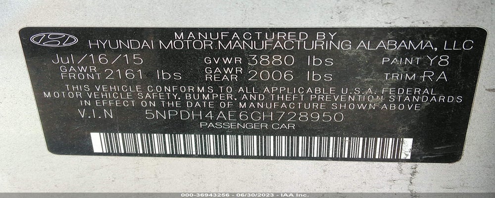 5NPDH4AE6GH728950 2016 HYUNDAI ELANTRA photo no. 9