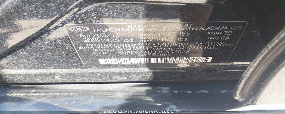 5NPEC4AB8DH504938 2013 HYUNDAI SONATA photo no. 9
