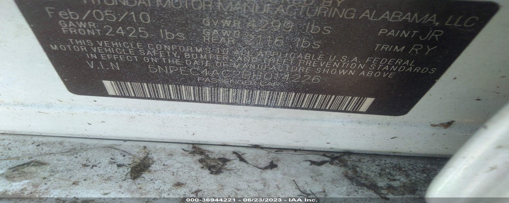 5NPEC4AC2BH014226 2011 HYUNDAI SONATA photo no. 9