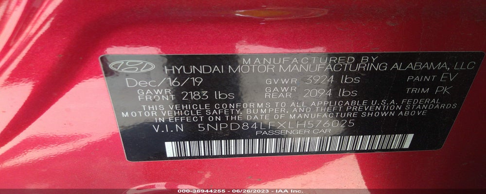 5NPD84LFXLH576025 2020 HYUNDAI ELANTRA photo no. 9