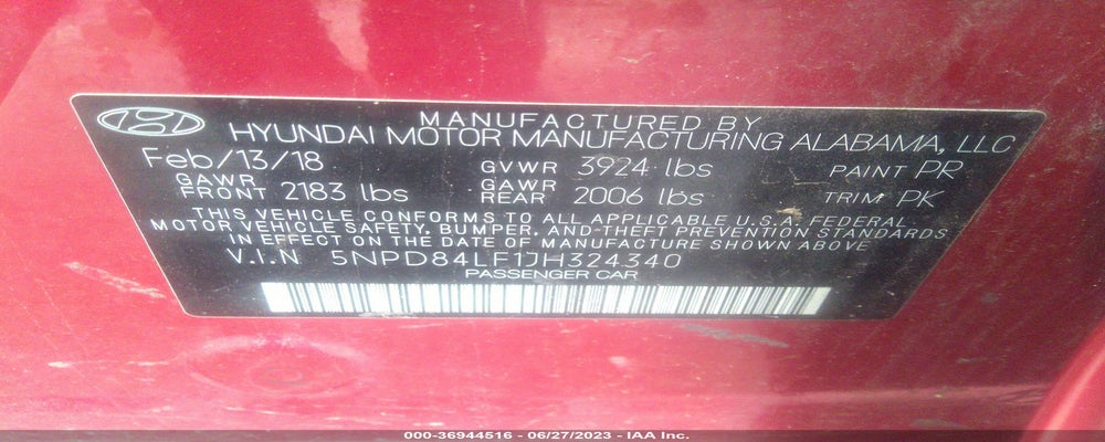 5NPD84LF1JH324340 2018 HYUNDAI ELANTRA photo no. 9