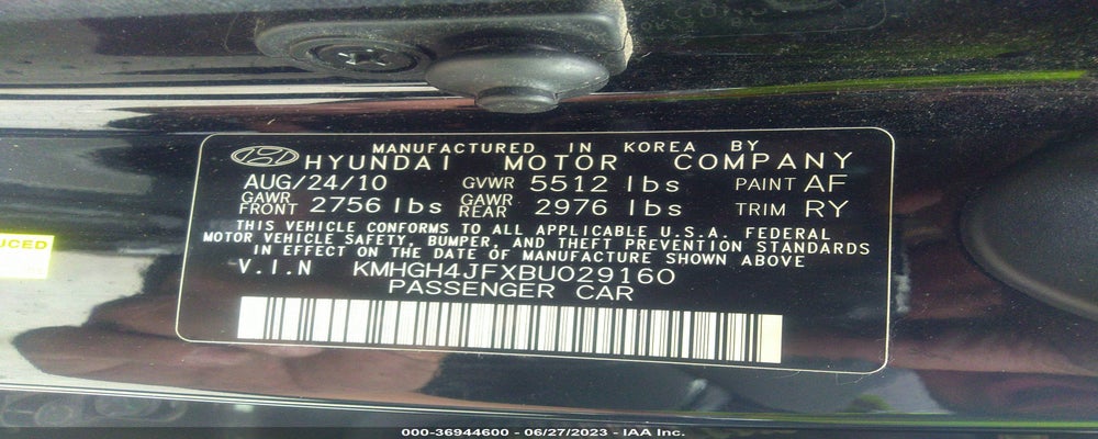 KMHGH4JFXBU029160 2011 HYUNDAI EQUUS photo no. 9