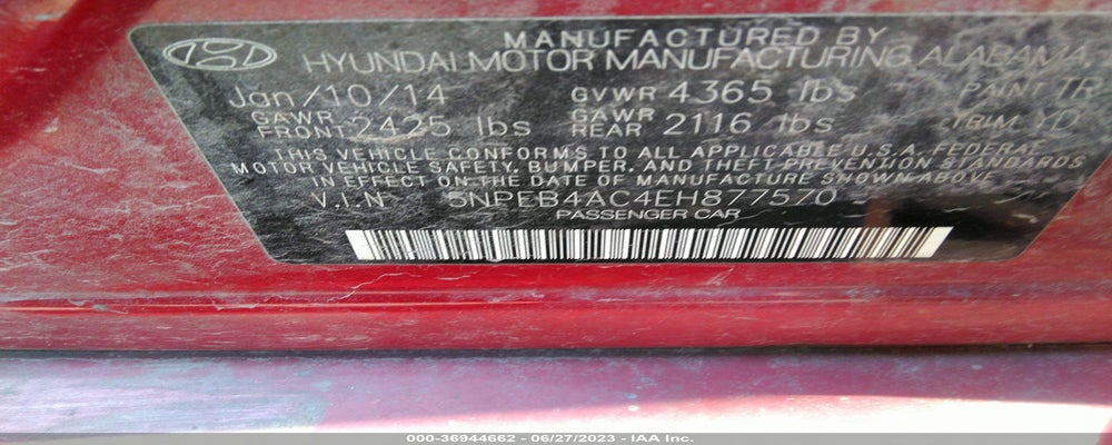 5NPEB4AC4EH877570 2014 HYUNDAI SONATA photo no. 9