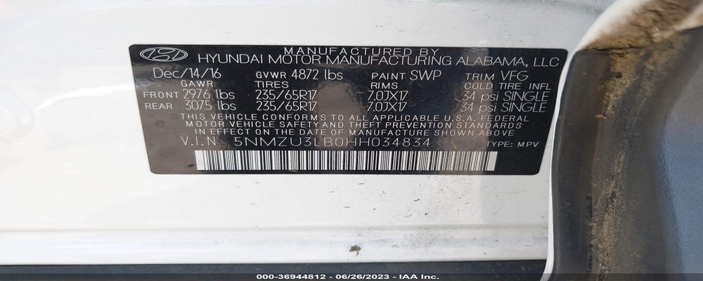 5NMZU3LB0HH034834 2017 HYUNDAI SANTA FE SPORT photo no. 9
