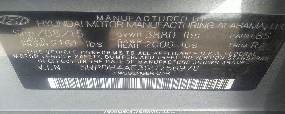 5NPDH4AE3GH756978 2016 HYUNDAI ELANTRA photo no. 9