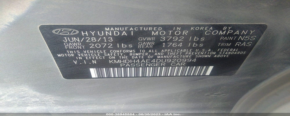 KMHDH4AE4DU920994 2013 HYUNDAI ELANTRA photo no. 9