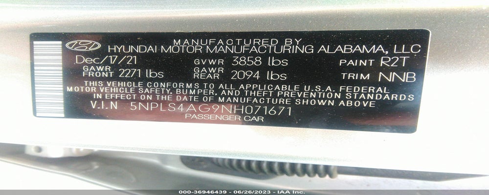5NPLS4AG9NH071671 2022 HYUNDAI ELANTRA photo no. 9