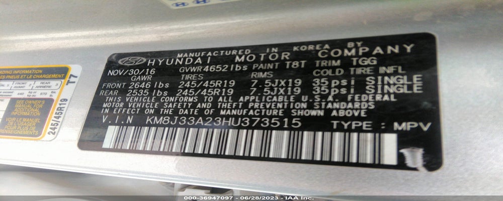 KM8J33A23HU373515 2017 HYUNDAI TUCSON photo no. 9