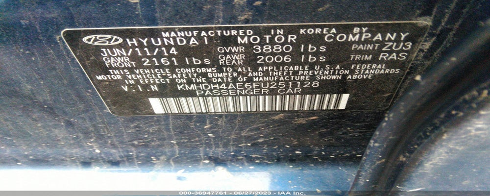 KMHDH4AE6FU251128 2015 HYUNDAI ELANTRA photo no. 9