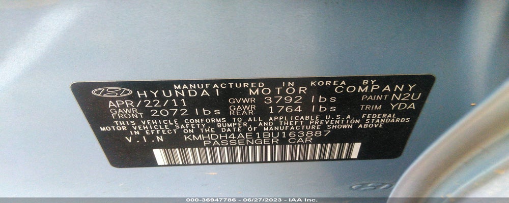 KMHDH4AE1BU163887 2011 HYUNDAI ELANTRA photo no. 9