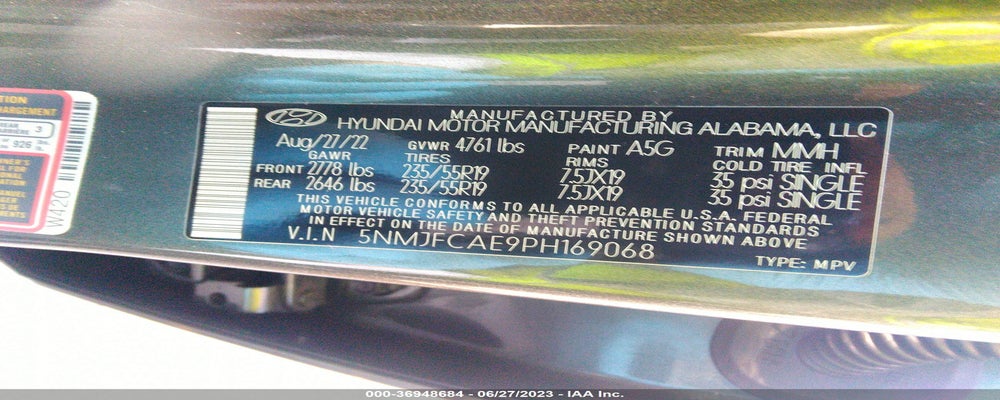 5NMJFCAE9PH169068 2023 HYUNDAI TUCSON photo no. 9