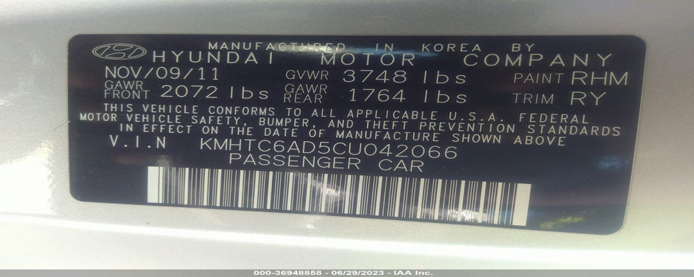 KMHTC6AD5CU042066 2012 HYUNDAI VELOSTER photo no. 9